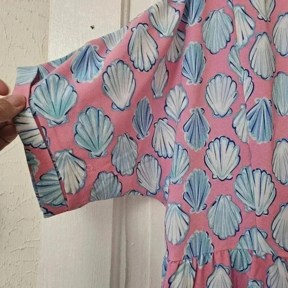 Simply Southern Seashell Tiered Babydoll Dress Size L, Coastal, Beach, Vacation - Picture 2 of 7